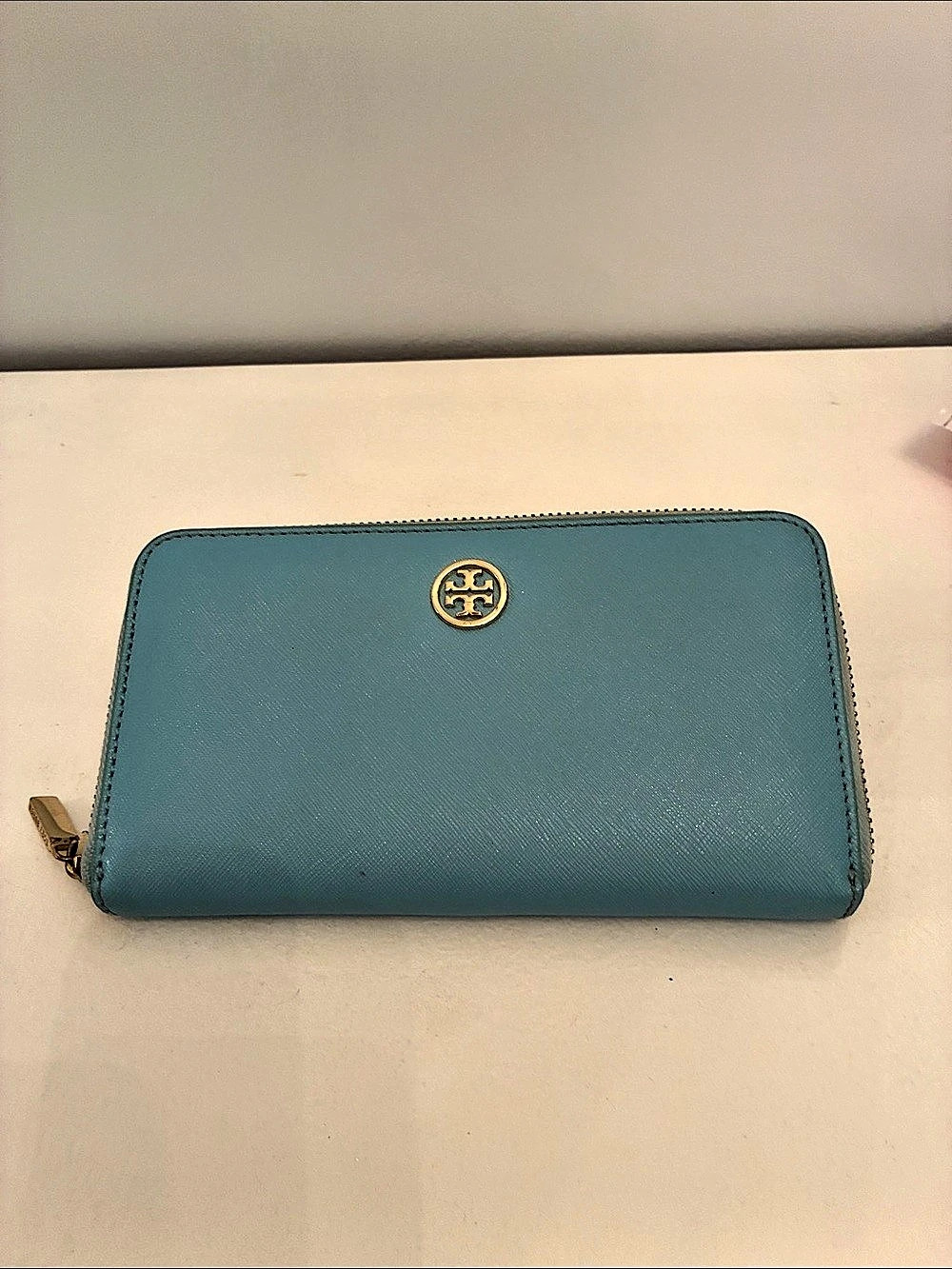 Tory Burch Robinson Zip Around Continental Wallet Blue